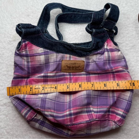 Levi’s Women’s Plaid Purple and Pink Small Shoulder Bag Y2K Streetwear RARE!! - Picture 7 of 8